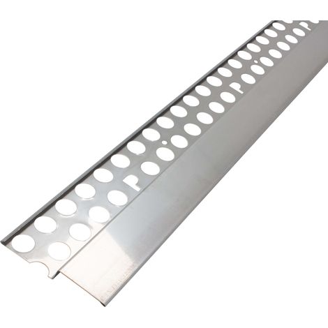PROTEKTOR Noppenbahn Abschlussprofil Außenputz Silber Sockelprofil, Abdeckprofil für Noppenfolie, Grundmauerschutz -250cm 10 Stück (1/5)