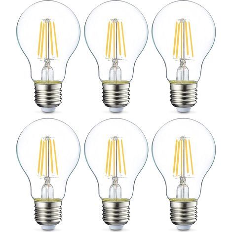 6er-Pack LED-Lampen, Edison-Schraubsockel E27, 4 W (entspricht 40 W), transparenter Glühfaden, nicht dimmbar (1/5)