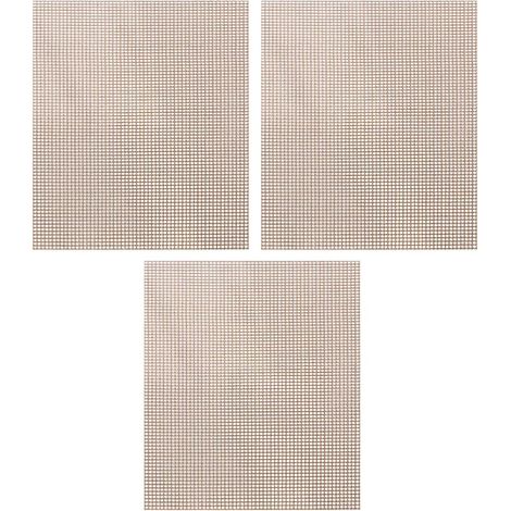 Lot de 3 Tapis de Cuisson Bbq en Fibre de Verre Résistants à Haute Température, Design en Maille, Facile à Nettoyer, pour Barbecue Intérieur'-'-
