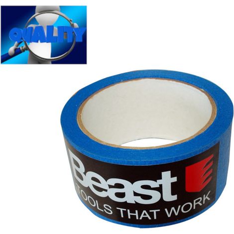 Ruban de Masquage Professionnel 48 mm x 50 m Blue Shark 80°C Anti UV - Précision et fiabilité - Beast (1/2)