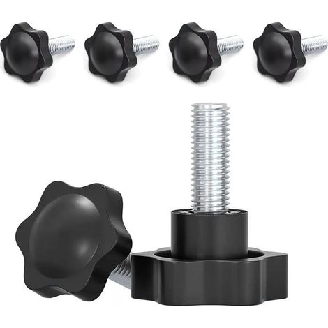 6 Pièces Écrou à Poignée étoile vis M10 x 50mm Vis à Oreilles à Bouton de Serrage à Vis à Tête étoile (1/4)