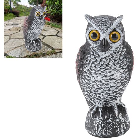 Faux Hibou Épouvantail Anti-Oiseaux pour Jardin - Résistant à l'Eau et aux UV - Répulsif à Oiseaux Décoratif