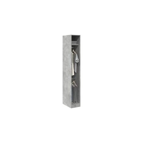 Armoire dressing 2 penderies 1 étagère 30cm - Collection Laker-Gris béton (1/5)