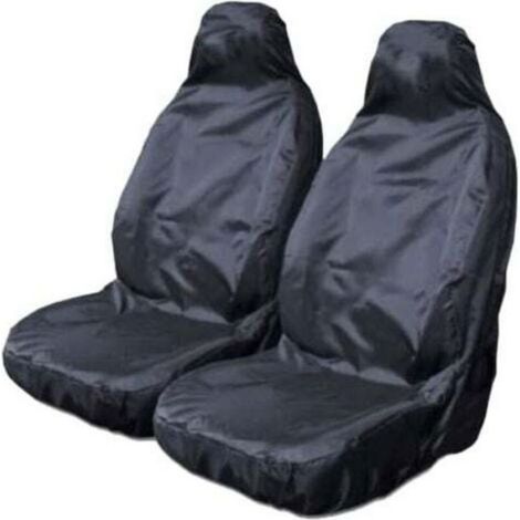 Housse de siège de voiture imperméable noire robuste 2 pièces (1/4)