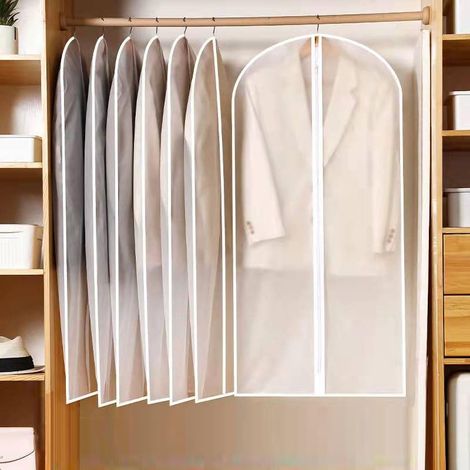 (120 x 60 cm)Sacs à vêtements pour suspendre des vêtements avec fermeture éclair pour rangement de placard, vêtements, robes, costumes, manteaux (1/5)