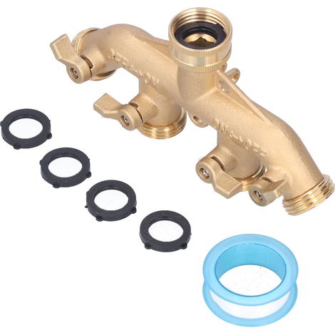 Répartiteur de tuyau d'arrosage à 4 voies, raccords pour robinet d'eau, distributeur, répartiteur d'eau de jardin NPT 3/4 (1/5)