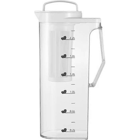 Große 2,2-Liter-Wasserkaraffe, ideal für den Kühlschrank, für heiße und kalte Getränke. (1/5)