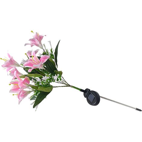 Lanterne solaire lys simulé 7 têtes 42 LED chaudes plastique métal 73cm IP55 jardin cour extérieur 1 pièce (1/4)