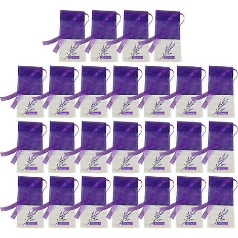 25 sachets vides de lavande à imprimé floral, sachets parfumés pour la relaxation et le sommeil (Nouveau violet foncé)-16.50X7.20X0.20CM (1/4)