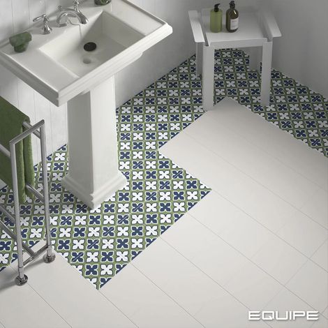 Carrelage Imitation Carreaux De Ciment 20x20 RIVOLI White (1m²) - Les Carreaux de Jean (1/2)