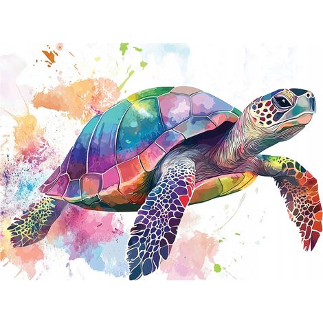 Papier peint enfant tortue colorée animaux intissé 200x140 cm mural chambre enfant déco murale (1/5)
