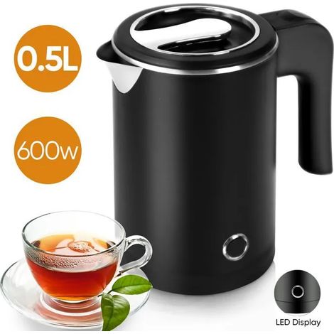 Bouilloire Électrique en Acier Inoxydable - 0,5L & 600W & Sans BPA - Arrêt auto,affichage à LED pour le voyages et bureau (1/5)