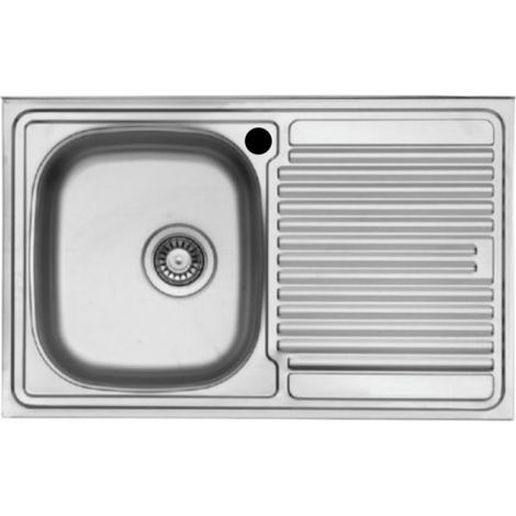 LAVELLO INOX APPOGGIO 80X50CM 1 VASCA DESTRO (1/2)