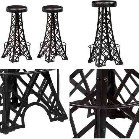 Tabourets de bar lot de 2 cuir véritable - Tabourets De Bar - Tabourets En Cuir - Meubles Industriels - Décoration Intérieure - Chaise De Bar - Home & Living (1/5)
