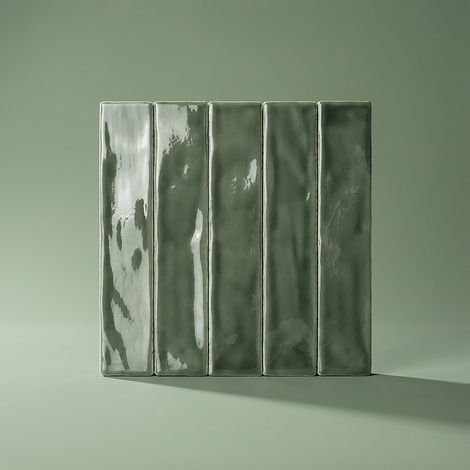 Carrelage Mur Ceramic Connection Green Brillante 5x25 cm