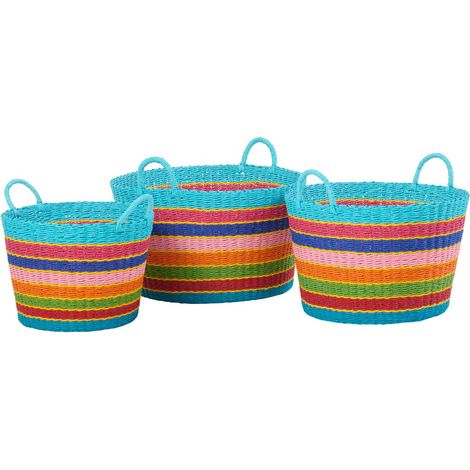 Lot de 3 Paniers de Rangement "Seann" 45cm Multicolore
