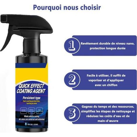 Spray De Revêtement - Formule Céramique Rapide - Pour Voiture Moto Bateau Camping-car - 2 Pièces (1/5)