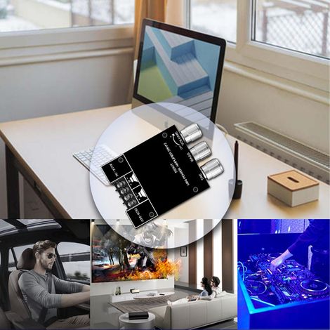Module amplificateur audio numérique HiFi stéréo Bluetooth ZK-502MT 2.0 50 W + 50 W avec réglage des aigus et des graves (1/5)