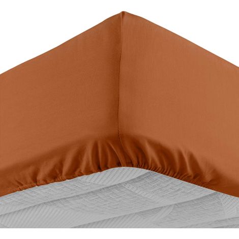 Drap Housse "Lina" 140x190cm Caramel (1/5)