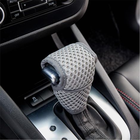 Abdeckung für den Schaltknauf, atmungsaktive Schutzhülle für den Schaltknauf/Schalthebel, rutschfeste und kratzfeste Abdeckung für den Automatikgetriebehebel, allgemeine Kfz-Teile (grau, Standard).