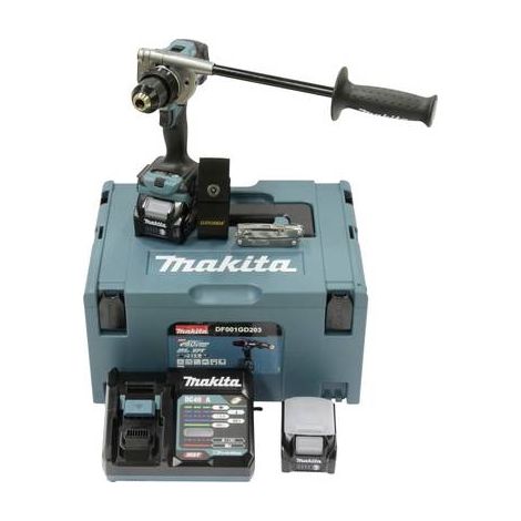 Makita  DF001GD203  Taladro  atornillador  a  batería  40V  máx.  /  2x  2,5  Ah  batería  +  Cargador  rápido  en  MAKPAC  +  Side-Kick (1/2)