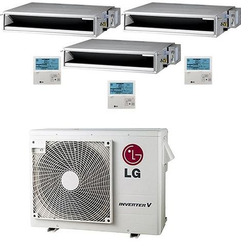 Climatizzatore Condizionatore LG Canalizzabile R32 Trial Split Inverter 9000 + 9000 + 9000 BTU con U.E. MU3R19 NOVITÁ Classe A+++/A++ (1/2)