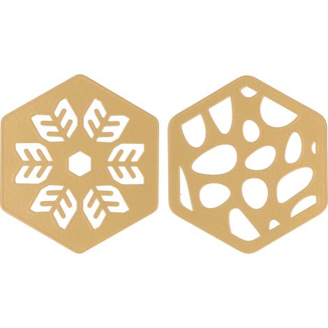 2 porte-gobelets métal doré, isolants thermiques solides, forme mignonne en fer pour maison, bars, bureaux (1/5)