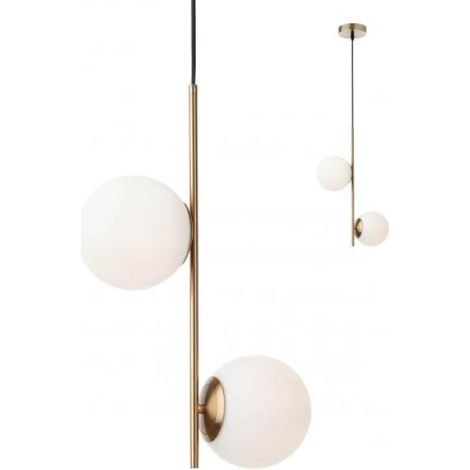 Lampadario a sospensione 2 luci colore oro opaco nina redo 012625 (1/2)