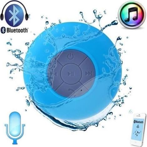 (Bleu ciel)Enceinte Bluetooth - Non spécifié - Waterproof - Bleu ciel - Ventouse - Mains libres (1/3)