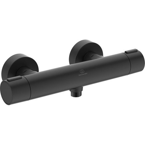 Ideal Standard Ceratherm ALU+ Thermostatic Bar Shower Valve Bottom Outlet - Silk Black