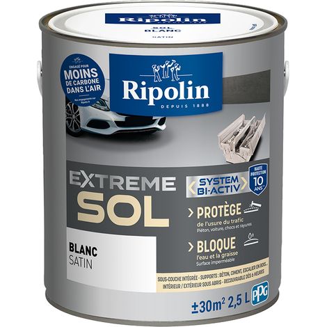 Ripolin – Peinture pour sol intérieur satinée 2,5L – Blanc – Protection durable jusqu'à 10 ans – Auto-nivelante – Très haute résistance aux taches (1/5)