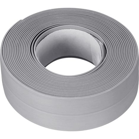 Bande d'étanchéité imperméable auto-adhésive 2,2 cm x 3,2 m (0,87 po x 10,5 pi) en PVC gris pour cuisine et salle de bain (1/5)