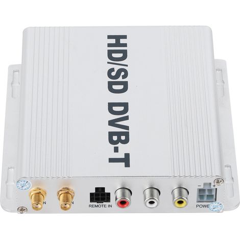 Bôîtier TV numérique DVB‑T double tuner 1920x1080P, télécommande incluse, DC 12‑24V 4 broches, argenté (1/5)