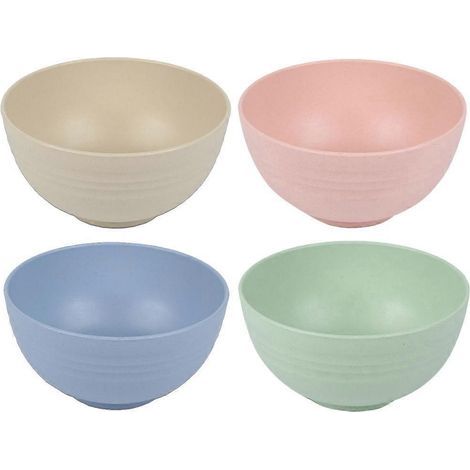 Set mit 4 unzerbrechlichen und wiederverwendbaren Schüsseln für Müsli, Reis, Salat und Haferflocken – 12,00 x 12,00 x 6,00 cm (1/4)