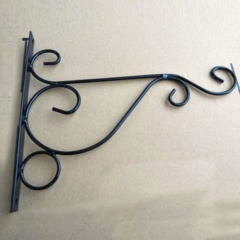 Support pour pot de fleur - Lot de 2 - Métal - Noir - 30x21cm - Charge 5kg (1/4)