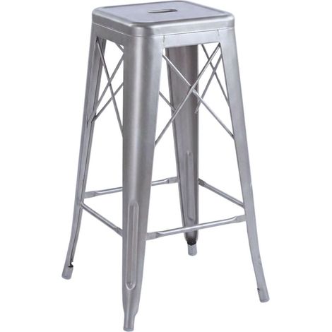 Taburetes Altos - Taburete Valix 76 cm - Gris metalizado (1/5)