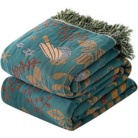 Couvre-lit en Coton, Bettüberwurf, Sofadecke avec les Échantillons, 150 x 200 cm, impression recto-verso Boho-Bettüberwurf, Couchdecke, Sesseldecke, couverture de retournement pour la Télévision ou fa (1/5)