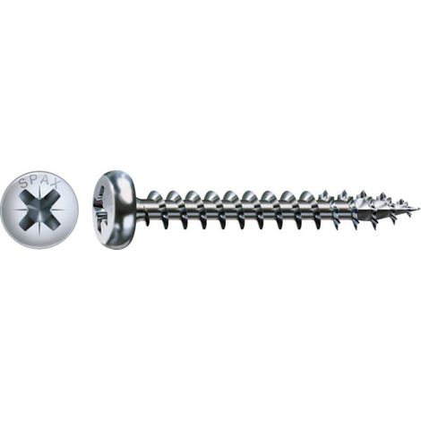 Spax Universalschraube 4,5 x 40 mm Halbrundkopf Kreuzschlitz Z Vollgewinde 4CUT WIROX A3J 500 Stk