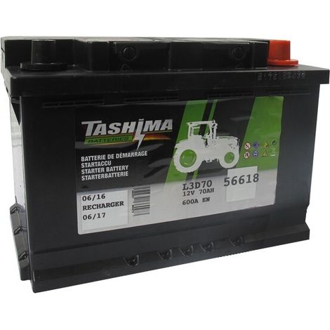 Batteria di avviamento Tashima 12V - 70A + a destra - L: 278mm, L: 175mm, H: 190mm