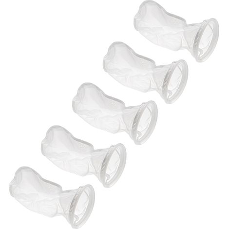 vhbw 5x calza filtrante universale compatibile con acquari, piscine, skimmer - Sacchetto filtrante, poliestere, 18 x 45 cm, 150 micron, bianco