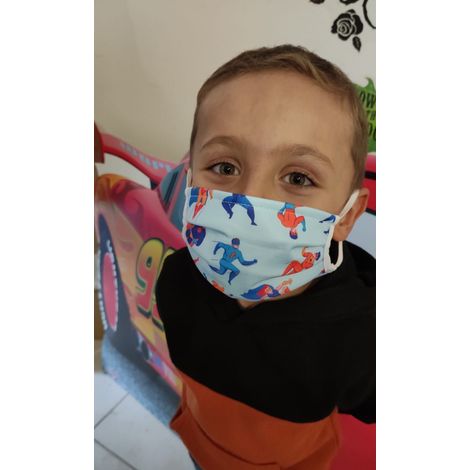 Masque filtrant en tissus modèle super héros pour enfant jusqu'à 7ans - 50 lavages - origine Europe (1/5)