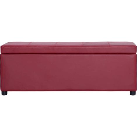 Maison Exclusive - Bank mit Staufach 116 cm Weinrot Kunstleder (1/5)