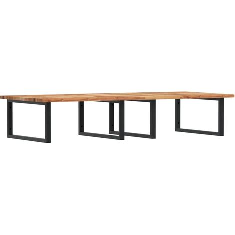 Étagères de rangement,Étagère de vasque murale acier et bois massif d'acacia CFW50451 (1/5)