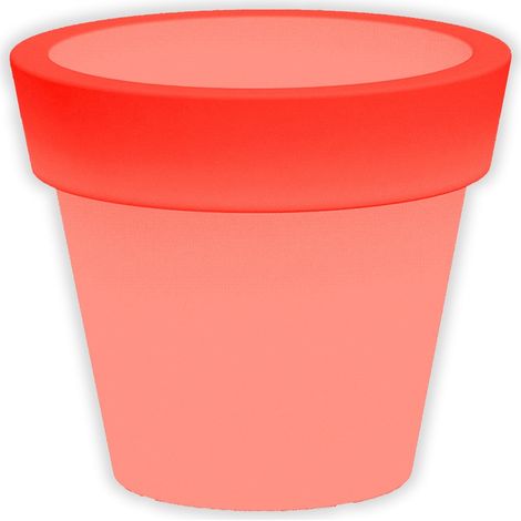 Runde leuchtende Vase Gemma Bright mit LED-Laterne Dekoration 'Made in Italy' für den Außenbereich -Gemma 50 cm / Rot / Mit Kabel (1/4)