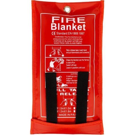 (120 x 120 cm) Fire Blanket for Home and Kitchen, Emergency Fiberglass Fire Blanket for People, Flame Retardant Protection and Heat Insulation. (1/5)