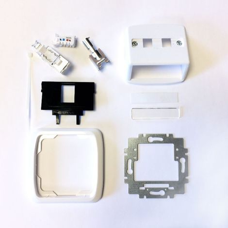 Steckdose abb tango mit RJ45 STP CAT6A Modul Einbau