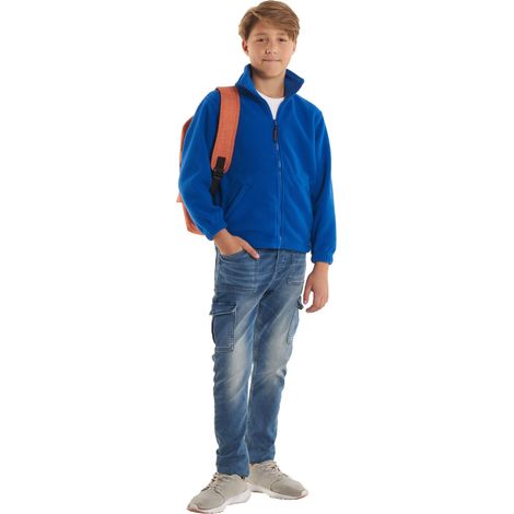Kinder Classic Arbeits-Fleecejacke Schwarz 3/4 Jr. 300 g/m²