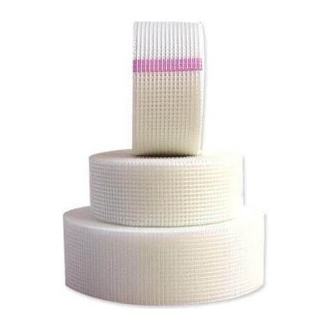 lot de 3 Bandes d'armature 45 mètres en fibre de verre (largeur 5cm) pour jonctions de panneaux XPS