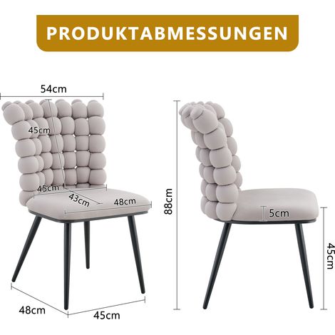 Lot de 2 chaises de salle à manger en velours gris clair, pieds en métal noir laqué, soutien robuste, style moderne et chic, idéales pour salle à manger, salon et coin dressing. (1/5)