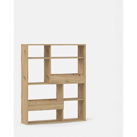 Estantería de diseño roble artisan 8 compartimentos salón 110x132 Polypody (1/5)